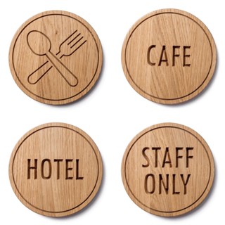 [FudFudAR] ฝุด-ฝุด-อะ WOODEN SIGN ป้ายไม้ ป้ายไม้สน ป้ายห้องอาหาร ห้องทานอาหาร ป้าย CAFE  ป้าย HOTEL ป้าย STAFF ONLY