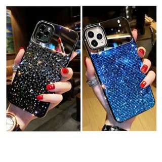 เคสไอโฟนประดับเพชรไล่โทนดำ/น้ำเงิน/ม่วง i6-14promax (Case iphone) เคสมือถือ เคสประดับเพชร เคสคริสตัล เคสน้ำเงิน เคสดำ