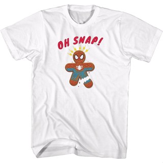 Oh Snap Gingerbread Spider-Man Marvel Comics T-Shirt เสื้อคู่รัก เสื้อเชิ้ตชาย Tee เสือยืดผู้ชาย