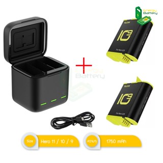 Telesin GoPro Rechargeable Enduro Battery for GoPro Hero 10 9 + Charger Battery Box 3 Channel แบตโกโปร พร้อม แท่นชาร์จ