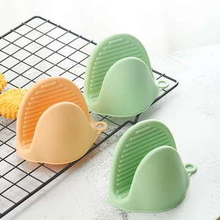 พร้อมจัดส่ง ที่จับกันความร้อน ถุงมือซิลิโคนจับหม้อร้อน PEAR ถุงมือกันความร้อน 1คู่ ฟ้า ชมพู เขียว HB0097