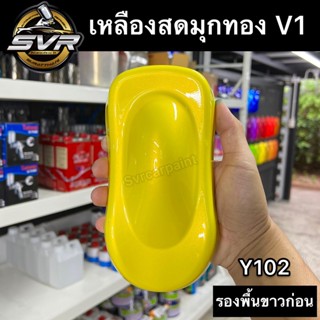 สีพ่นรถยนต์ สีเหลืองมุกทอง 2k สีพ่นรถมอเตอร์ไซค์ สีสเปรย์2k svrcarpaint