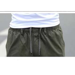 ส่งของทุกวัน(M-6XL)กางเกงขายาวลำลองแฟชั่นเอวยืดสีพื้นไซส์ใหญ่
