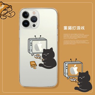 Black cat playing games เคสไอโฟน iPhone 11 8 Plus case X Xr Xs Max Se 2020 cover เคส iPhone 13 12 pro max 7 Plus 14 pro