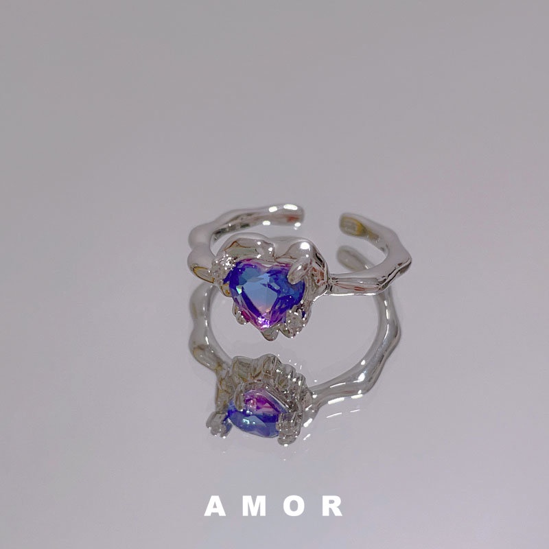 Galaxy Sweetheart Ring Sweet Cool Girl Original Design พลอยเม็ดเล็กฝังกระแสหรูหรา