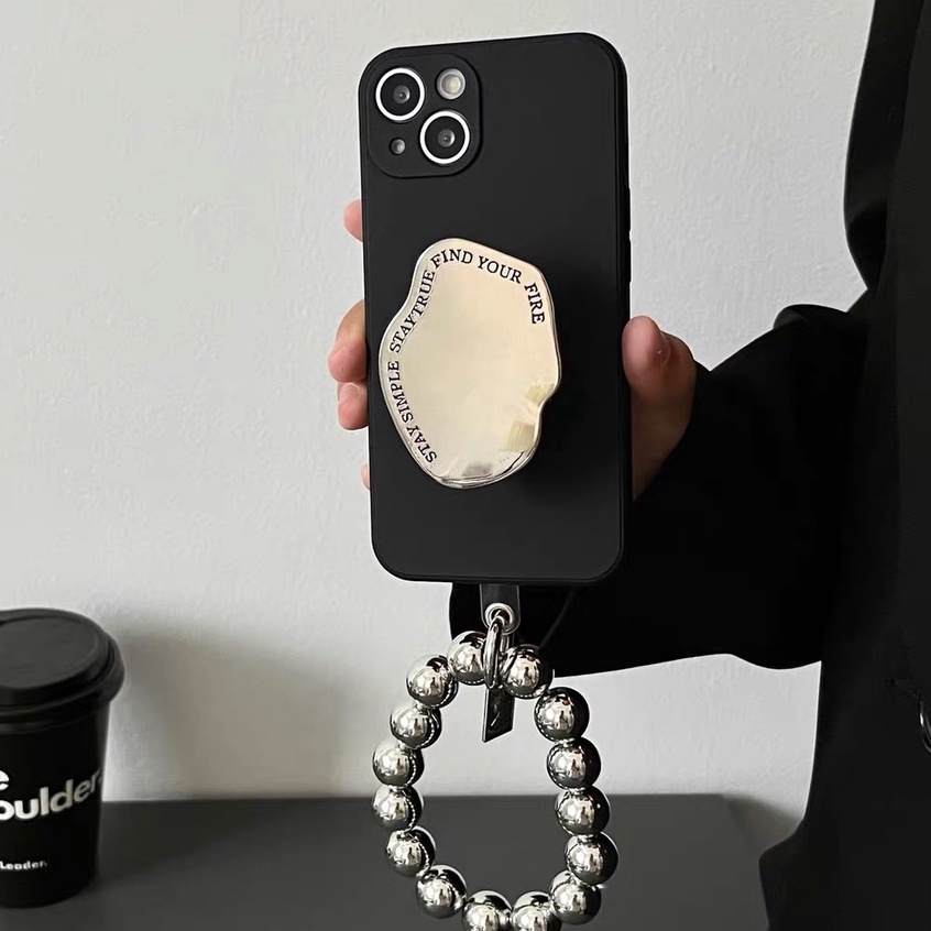 แฟชั่น cool 3D กระจกผู้ถือเงิน soft tpu สีดําเคสโทรศัพท์สําหรับ iphone 17 16 15promax 15pro 13 pro max 12 pro max 11 pro max 14promax xs max xr x 7 8 plus