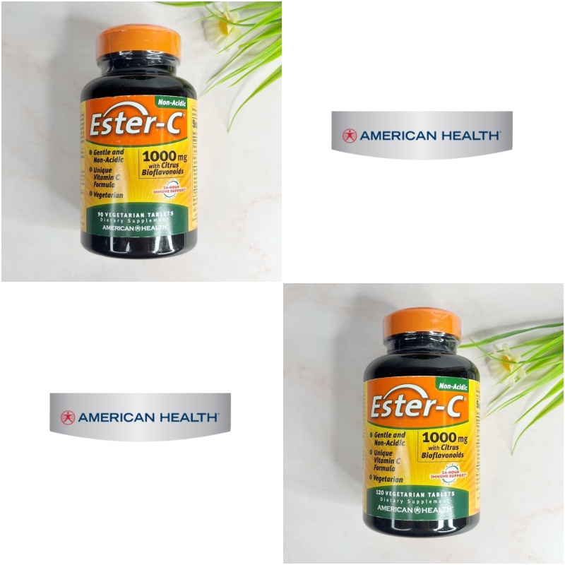 [American Health®] Ester-C 1000 mg with Citrus Bioflavonoids 90 Or 120 Vegetarian Tablets วิตามินซี สูตรเอสเตอร์