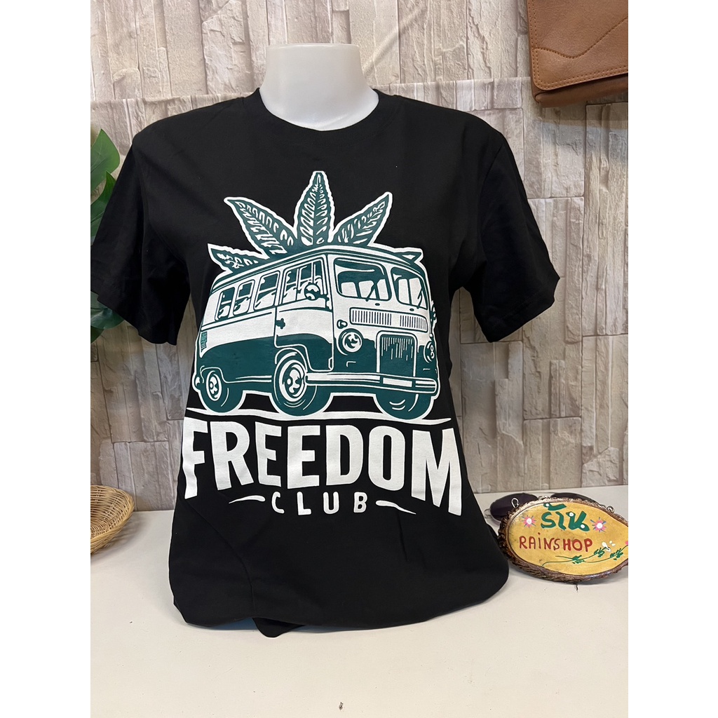 เสื้อยึดชายหญิงสกรีนโทนดำสไตล์วินเทจขนาด S M LX พร้อมส่ง