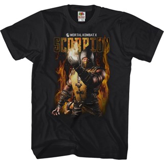 Scorpion Mortal Kombat X T-Shirt เสื้อเชิ้ตชาย เสื้อยืดสีพื้น