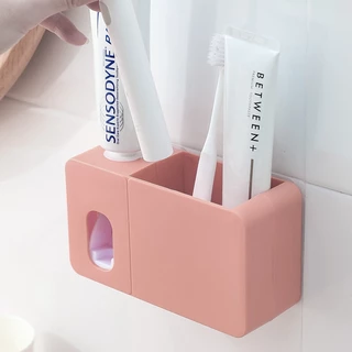 เครื่องบีบยาสีฟันอัตโนมัติ มีที่เก็บแปรงสีฟันติดผนัง และวางของในห้องน้ำ กล่องเก็บแปรงสีฟัน บีบยาสีฟัน BO-S007