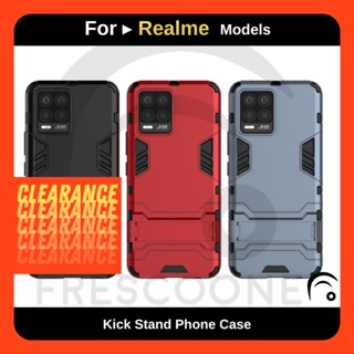 Clearance เคสโทรศัพท์มือถือแบบแข็ง กันกระแทก ลาย IRONMAN KICK พร้อมขาตั้ง สําหรับ Realme 8 8 Pro 7 6 5 Pro X50 X3 Super Zoom C12