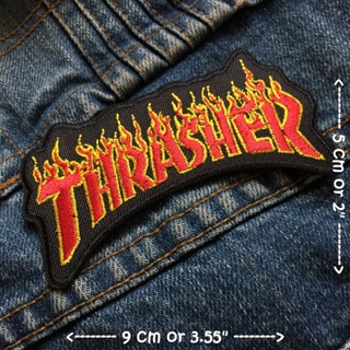 โลโก้ Thrasher ตัวรีดติดเสื้อ อาร์มรีด อาร์มปัก ตกแต่งเสื้อผ้า หมวก กระเป๋า แจ๊คเก็ตยีนส์ Hipster Embroidered Iron on...