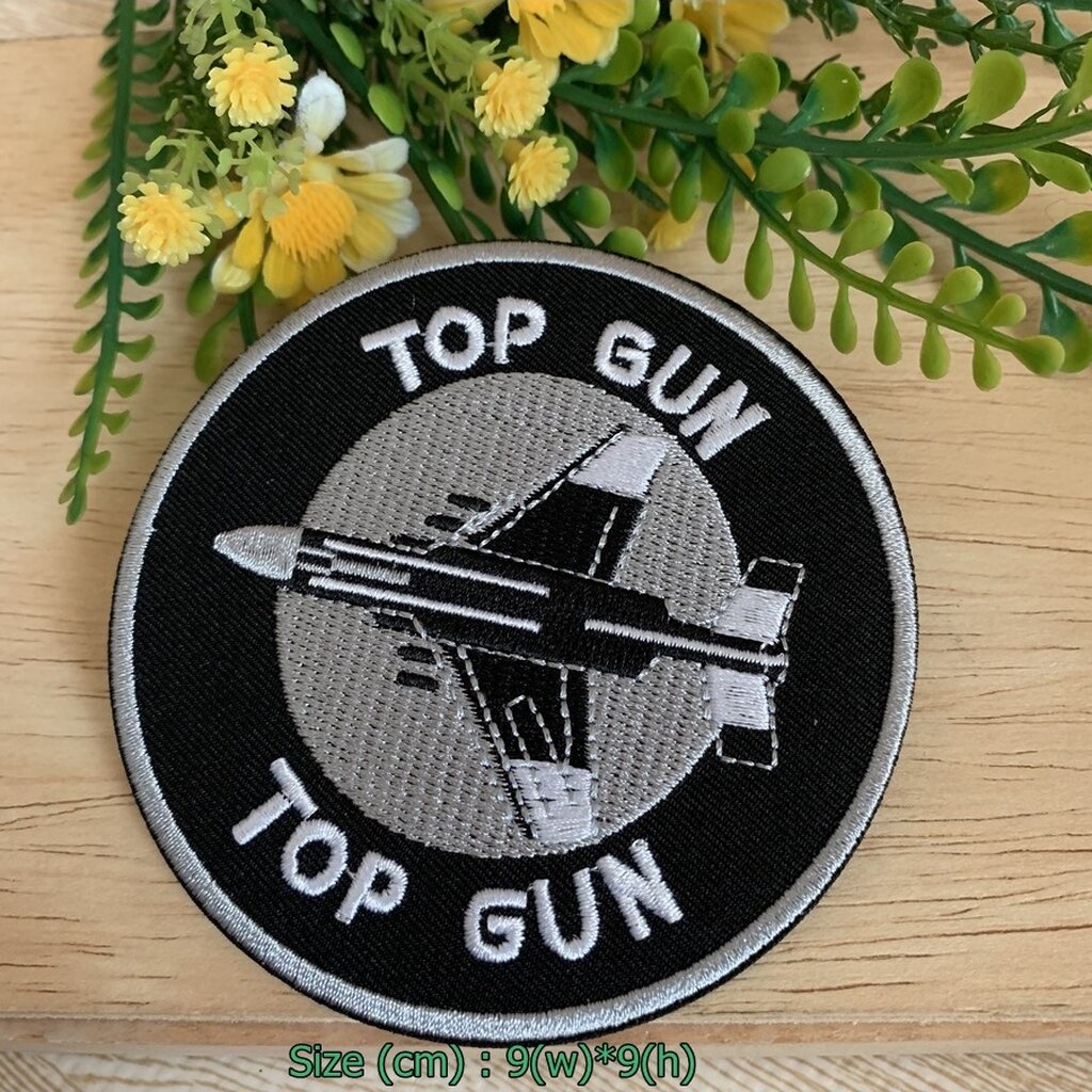 TopGun ตัวรีดติดเสื้อ อาร์มรีด อาร์มปัก ตกแต่งเสื้อผ้า หมวก กระเป๋า แจ๊คเก็ตยีนส์ Badge Embroidered 