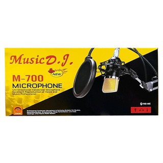 ไมค์โครโฟน Music.D.J. M-700  Music D.J. M-900 ไมโครโฟนคอนเดนเซอร์+ขาตั้ง+แผ่นกันลม