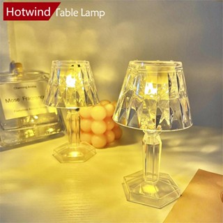 Hotwind โคมไฟตั้งโต๊ะ LED รูปเพชร ใช้แบตเตอรี่ สําหรับตกแต่งห้องนอน ร้านอาหาร B1O7