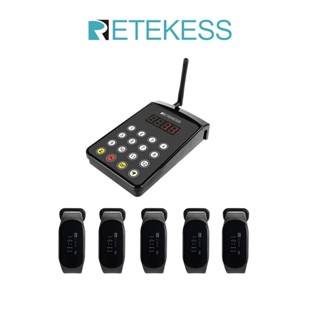 Retekess TD112 เครื่องส่งสัญญาณระบบโทรแบบไร้สาย ปุ่มกดรับสัญญาณนาฬิกา สําหรับร้านอาหาร โรงพยาบาล