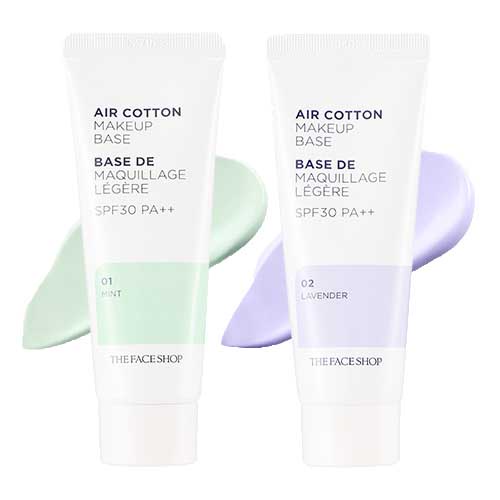 ซื้อ (ซื้อผ่านไลฟ์ลด50%) The Face Shop AIR COTTON MAKE UP BASE SPF30 PA++