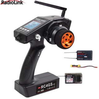 Radiolink RC4GS V2 เครื่องส่งสัญญาณ และตัวรับสัญญาณ R6FG R7FG 4 ช่องทาง พร้อมรีโมตคอนโทรล Gyro 400M สําหรับรถยนต์ เรือ ร็อค ตีนตะขาบ