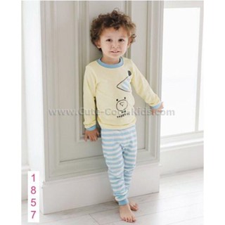 L-PJB-1857-MLB ชุดนอนเด็กแนว slim สีเหลือง ลายหมี Size-100 (3-4Y)