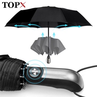 Wind Resistant Fully-Automatic Umbrella Rain Women For Men 3Folding Gift  Parasol Compact Large Travel Business Car 10K