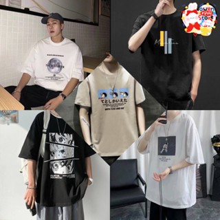 เสื้อยืดทรงoversize คอกลม แขนสั้น สกรีนสไตล์เกาหลี🇰🇷✨