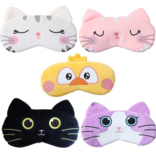 5Pcs Eye Mask Eyeshade Cotton Cat Eyepatch Sleeping Mask Cute Eye Cover Travel Rest Eye Band Sleeping Aid Kids Eye Bli00