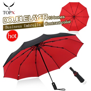 Ten Bone Full Automatic Folding Umbrella Female Male Car Luxury Oversize Reinforced Large Windproof Umbrella Rain Women