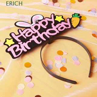 Erich ที่คาดผม ลายตัวอักษร Happy Birthday ปีกดาว มีไฟ LED ของขวัญวันเกิด สําหรับเด็กผู้หญิง