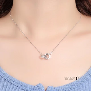 GLAMOR✨สร้อยคอเงินแท้ Double Ring รักเธอ รักกัน สร้อยเงิน สร้อคอแฟชั่น สร้อยคอผู้หญิง สร้อยคอเกาหลี