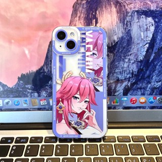 เคสโทรศัพท์มือถือ แบบใส ลายเกม Genshin impact Yae Miko สองมิติ สําหรับ iPhone 14 13 12 11 pro promax x xs xsmax xr 7 8 plus