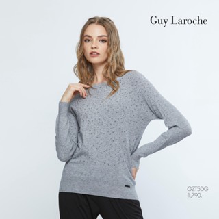 Guy Laroche เสื้อผู้หญิง Cozy Kint เสื้อเบราส์ผ้าถัก แต่งรีดสตัดด้านหน้า (GZT5DG)