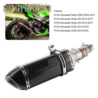 Newyork251 ระบบท่อไอเสีย ท่อกลาง และท่อไอเสีย แบบสวม พร้อมตัวฆ่า Db สําหรับ Kawasaki Ninja 250R 250 300 Z250 Z300 2008‐2017