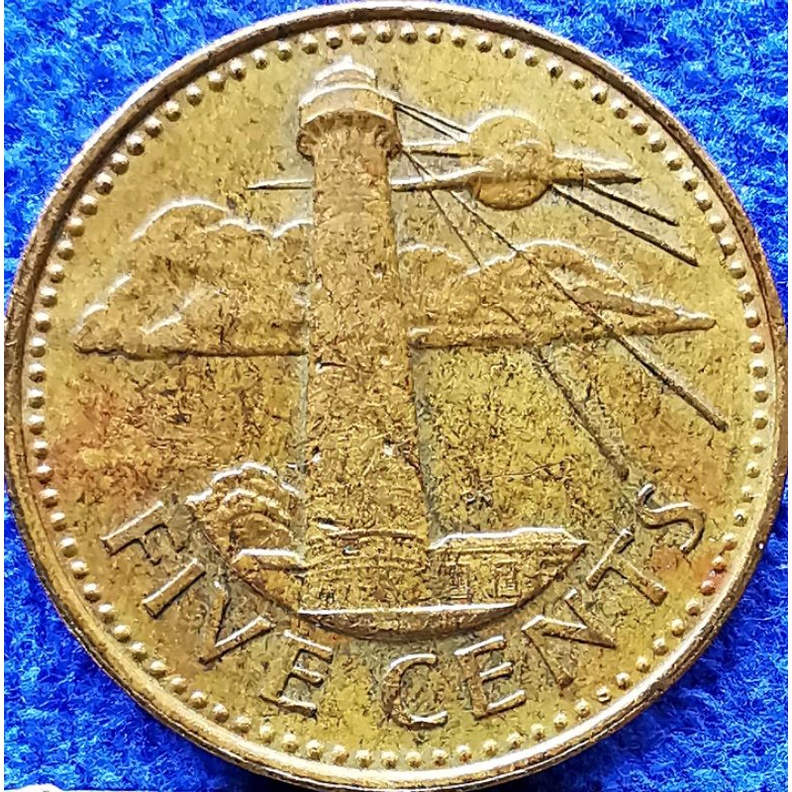 เหรียญ​ บาร์เบโดส​ Barbados, 5 Cents, ใช้แล้ว, #1086