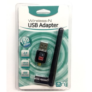 อุปกรณ์เชื่อมต่อสัญญาณ Wireless WiFi Adapter 300Mbps 2dbi แบบ USB Wireless 2.4G WiFi สำหรับโน็ตบุ๊คและ PC