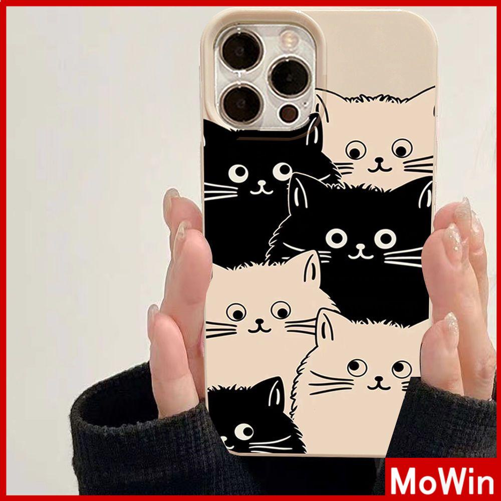 Mowin - เข้ากันได้สำหรับ 15 เคสไอโฟน11 สำหรับ 14 Pro max เคส iPhone สีเทากากี TPU เคสนิ่ม กันกระแทกป้องกันกล้องแมวน่ารักเข้ากันได้สำหรับ iPhone 13 Pro max 12 Pro Max 11 Pro max xr xs 7Plus 7 8