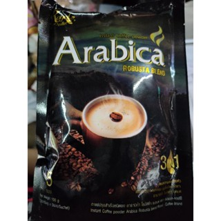 กาแฟสำเร็จรูปผสมกาแฟคั่วบดละเอียด อาราบิก้า + โรบัสต้า ตราArabica ขนาด 100 กรัม บรรจุ 5ซอง