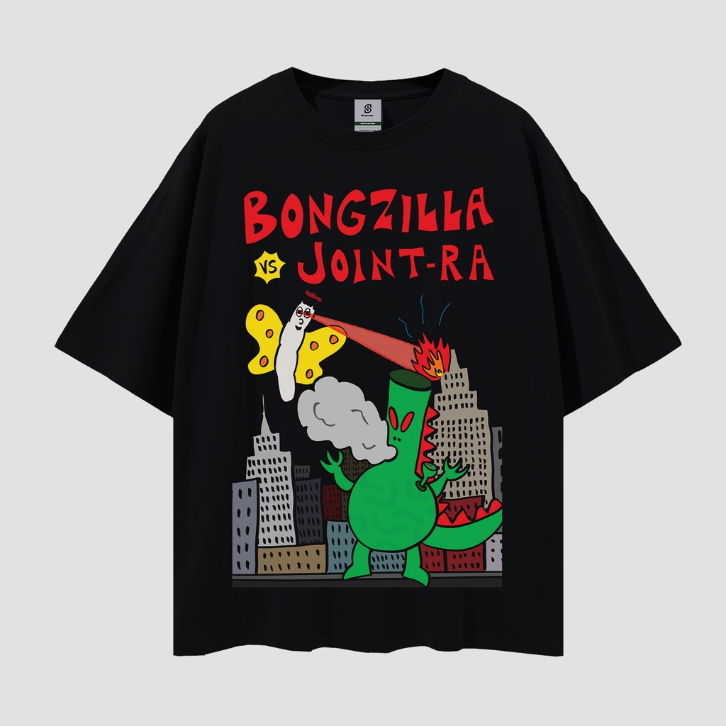 Bongzilla Vs Joint-Ra เสื้อยืดวินเทจสไตล์ Oversize Tee