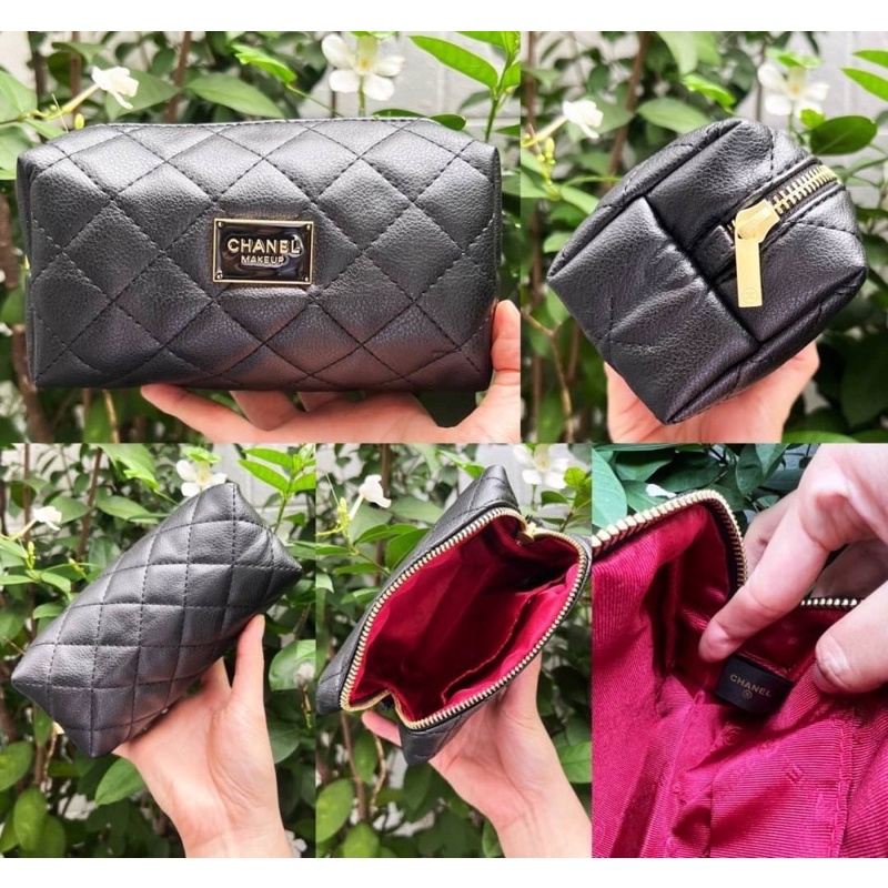 พร้อมส่งไทย กระเป๋าเครื่องสำอางค์ กระเป๋าหนัง Chanel Makeup Bag ของแท้100%