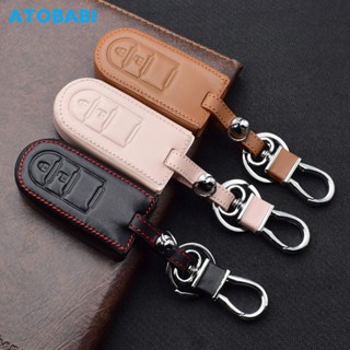 ATOBABI Leather Car Key Case For Toyota Passo Pixis Joy Epoch Daihatsu Boon Move Cast Wake Thor Smart Remote Control Fob