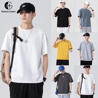 Hatton_Gutto COD เสื้อยืดคอกลม ลำลอง ผ้าฝ้าย 100% โอเวอร์ไซส์ หลากสี สไตล์เกาหลี สำหรับผู้ชายและผู้หญิง