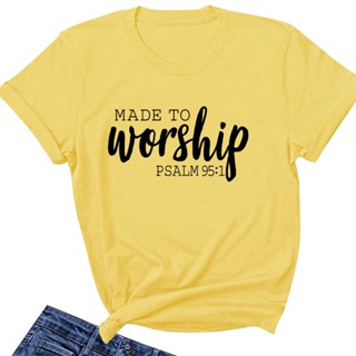 Made to fashion เสื้อยืดลําลองสําหรับสตรี แขนสั้น คอกลม ทรงหลวม BY111