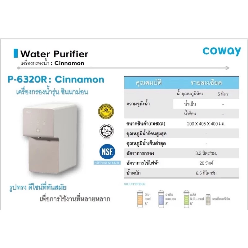 เครื่องกรองน้ำ Coway รุ่น Cinnamon thumbnail 9