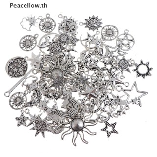 Peacellow จี้รูปดวงอาทิตย์ ดวงจันทร์ ดาว ดวงดาว Ch สําหรับทําเครื่องประดับ สร้อยคอ สร้อยข้อมือ Diy 70 ชิ้น