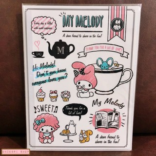 แฟ้ม A4 ลาย My Melody Cafe ด้านในใส่เอกสารได้สองด้านซ้ายขวา เป็นแบบ pocket ใส่ได้ 10 ช่อง