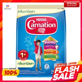 คาร์เนชัน 1+ สมาร์ทโก ผลิตภัณฑ์นมผง สูตร 3 กลิ่นวานิลลา 850 ก.Carnation 1+ Smartgo Milk Powder Formula 3 Vanilla Flavor