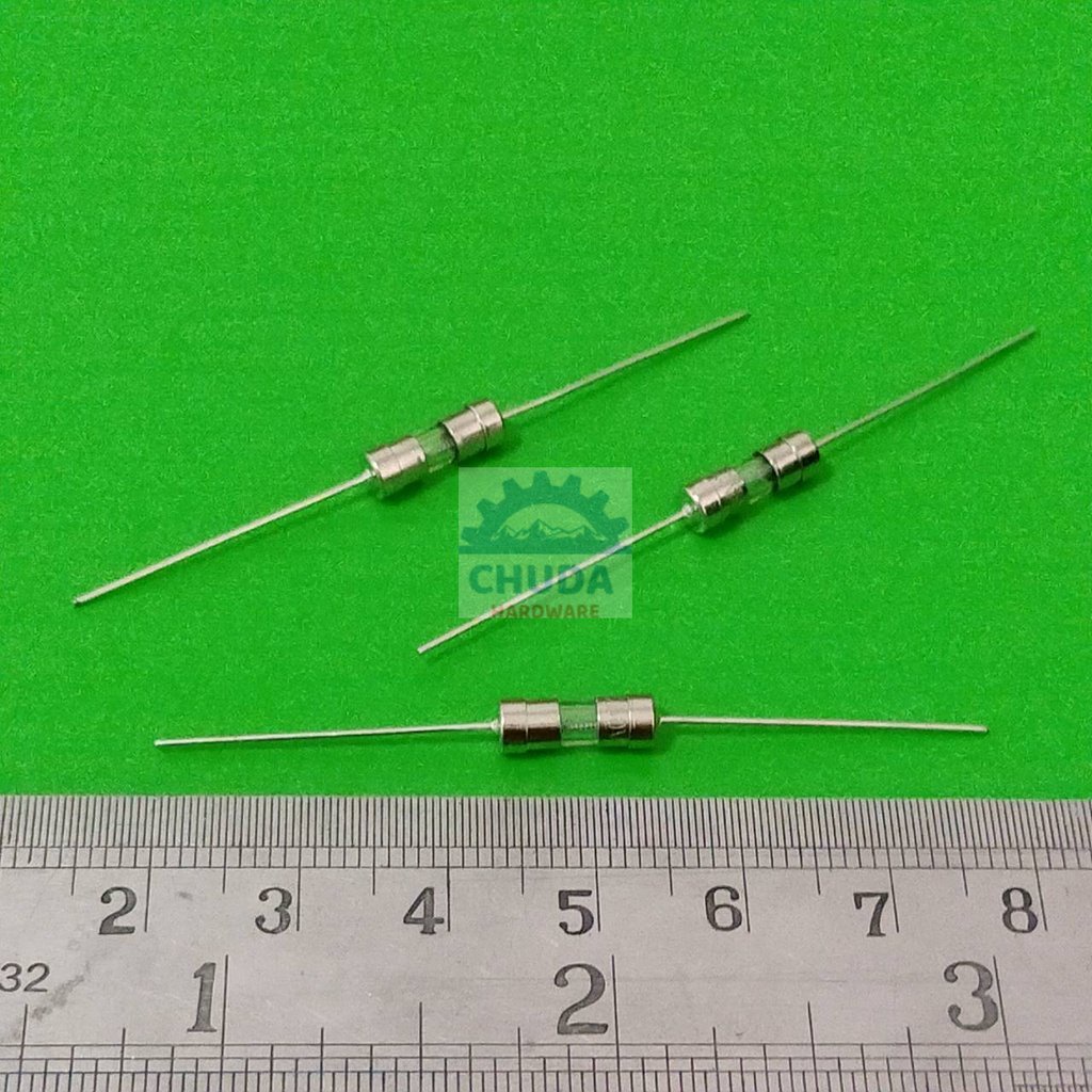 ฟิวส์ 2 ขา บัดกรี หางหนู หลอดแก้ว Glass Fuse 3.6x10mm 250V T0.1A ถึง T20A #PG3.6x10T (1 ตัว)