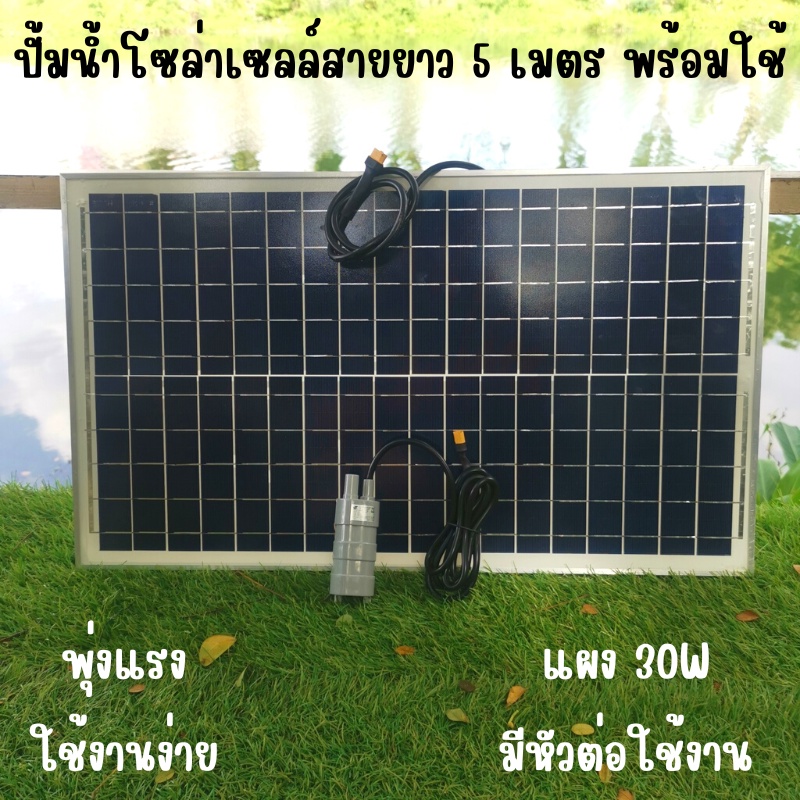 ปั้มน้ำโซล่าเซลล์ ปั้มโซล่าเซลล์ 12V ปั้มโซล่าเซลล์ dc แผงโซล่าเซลล์ 30W โซล่าเซลล์ปั้ม ปั้มจุ่มโซล่