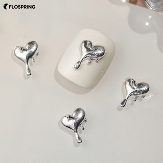 Flospring อุปกรณ์ตกแต่งเล็บ รูปหัวใจ 3D ใช้งานง่าย 10 ชิ้น ต่อชุด