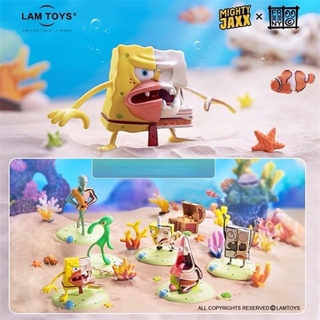 ★Hgtoys★ [Optional] [ ] Mighty Jaxx SpongeBob SquarePants ของเล่นโมเดลตุ๊กตาปริศนา ของขวัญ สําหรับเด็ก