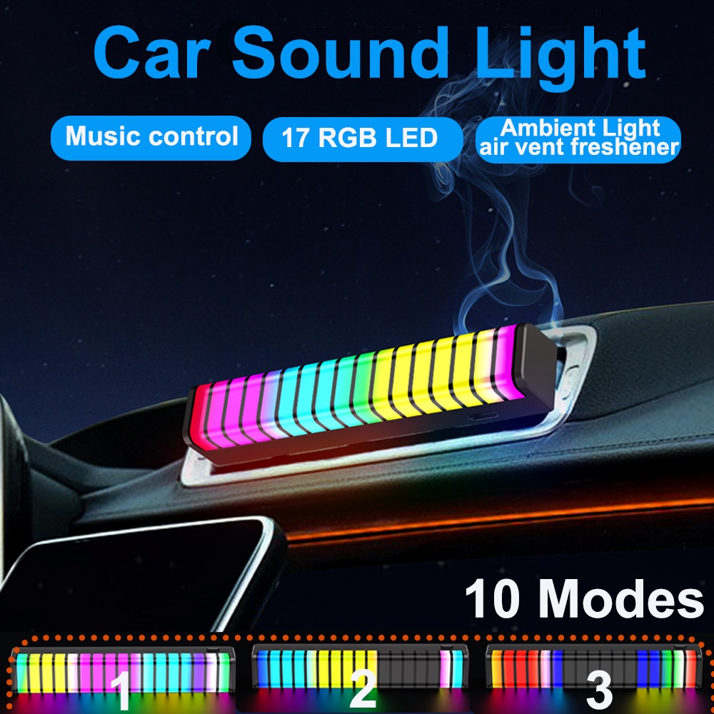 เครื่องฟอกอากาศ RGB LED ควบคุมด้วยเสียง 256 สี สําหรับรถยนต์